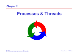 Processes &amp; Threads Chapter 2 1 2015 Concurrency: processes &amp; threads