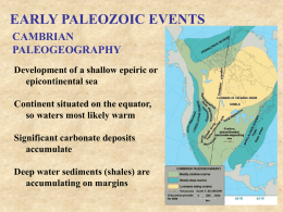 EARLY PALEOZOIC EVENTS CAMBRIAN PALEOGEOGRAPHY