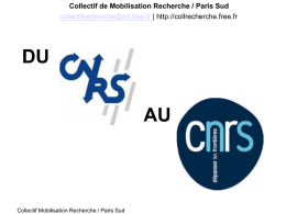 DU AU Collectif de Mobilisation Recherche / Paris Sud