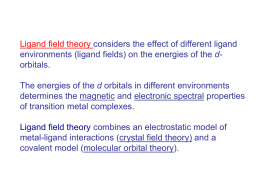 Ligand field theory considers the effect of different ligand d- orbitals.