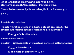 Light: oscillating electric and magnetic fields - l