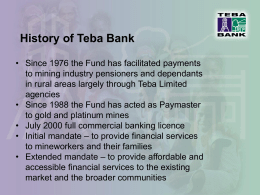 History of Teba Bank