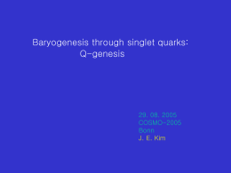 Baryogenesis through singlet quarks: Q-genesis ---Self-tuning solutions--- 29. 08. 2005
