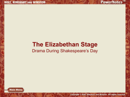 The Elizabethan Stage Drama During Shakespeare’s Day