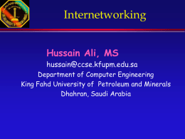 Internetworking Hussain Ali, MS