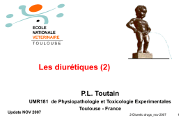 Les diurétiques (2) P.L. Toutain UMR181  de Physiopathologie et Toxicologie Experimentales