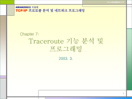 Traceroute 기능 분석 및 프로그래밍 Chapter 7: 2003. 3.