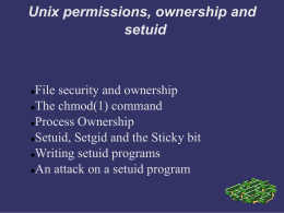 Unix permissions, ownership and setuid