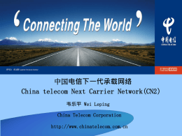 电信下一代承载网络 China telecom Next Carrier Network(CN2） China Telecom Corporation