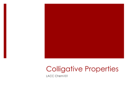 Colligative Properties LACC Chem101