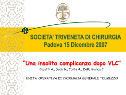 SOCIETA’ TRIVENETA DI CHIRURGIA Padova 15 Dicembre 2007