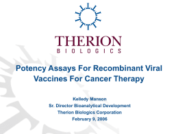 Potency Assays For Recombinant Viral Vaccines For Cancer Therapy Kelledy Manson