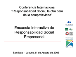 Encuesta Interactiva de Responsabilidad Social Empresarial Conferencia Internacional