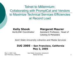 Telnet to Millennium: Collaborating with PromptCat and Vendors at Record Load