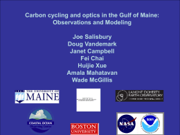 Carbon cycling and optics in the Gulf of Maine: Joe Salisbury
