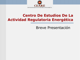 Centro De Estudios De La Actividad Regulatoria Energética Breve Presentación