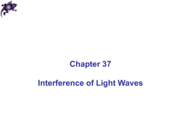 Chapter 37 Interference of Light Waves