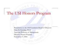 The USI Honors Program