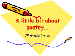 A little bit about poetry… 7 Grade Notes