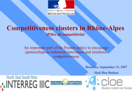 Competitiveness clusters in Rhône-Alpes