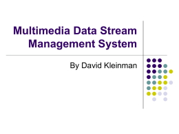 Multimedia Data Stream Management System By David Kleinman