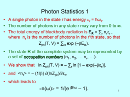 Photon Statistics 1
