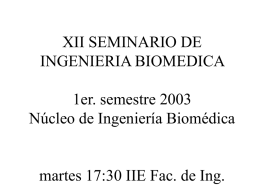XII SEMINARIO DE INGENIERIA BIOMEDICA 1er. semestre 2003 Núcleo de Ingeniería Biomédica