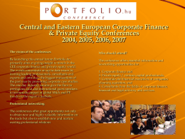 Central and Eastern European Corporate Finance &amp; Private Equity Conferences