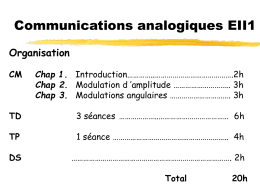 Communications analogiques EII1 Organisation CM TD