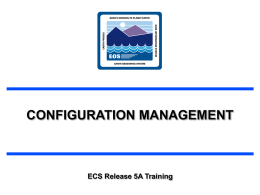 CONFIGURATION MANAGEMENT ECS Release 5A Training