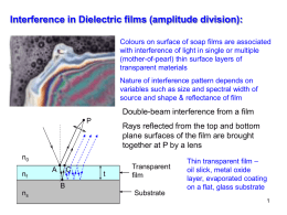 Interference in Dielectric films (amplitude division):