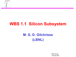 WBS 1.1  Silicon Subsystem M. G. D. Gilchriese (LBNL) PAP Review