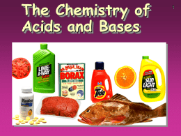 The Chemistry of Acids and Bases 1
