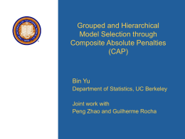Grouped and Hierarchical Model Selection through Composite Absolute Penalties (CAP)