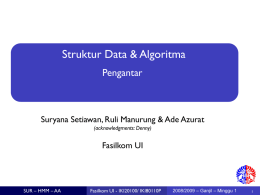 Struktur Data &amp; Algoritma Pengantar Suryana Setiawan, Ruli Manurung &amp; Ade Azurat