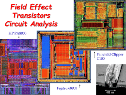 Field Effect Transistors Circuit Analysis EE314