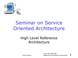Seminar on Service Oriented Architecture High Level Reference Architecture