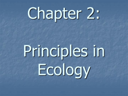 Chapter 2: Principles in Ecology