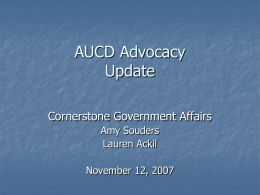 AUCD Advocacy Update Cornerstone Government Affairs Amy Souders