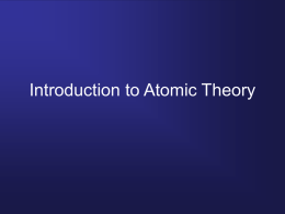 Introduction to Atomic Theory