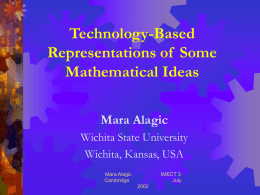 Technology-Based Representations of  Some Mathematical Ideas Mara Alagic