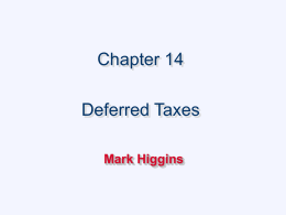 Chapter 14 Deferred Taxes Mark Higgins
