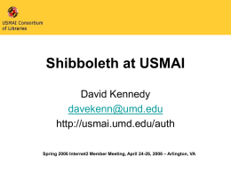 Shibboleth at USMAI David Kennedy