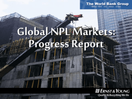 Global NPL Markets: Progress Report May 25, 2016 1