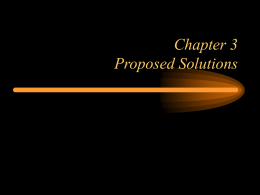 Chapter 3 Proposed Solutions