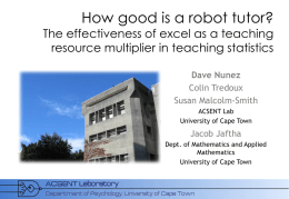 How good is a robot tutor? resource multiplier in teaching statistics
