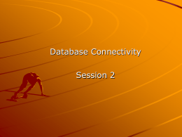 Database Connectivity Session 2
