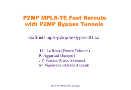 P2MP MPLS-TE Fast Reroute with P2MP Bypass Tunnels draft-ietf-mpls-p2mp-te-bypass-01.txt
