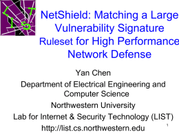 NetShield: Matching a Large Vulnerability Signature for High Performance Network Defense