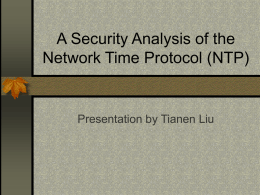 A Security Analysis of the Network Time Protocol (NTP)
